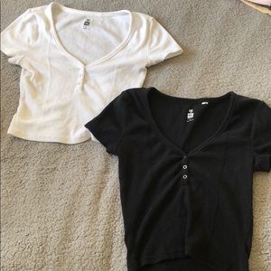 pacsun button v necks